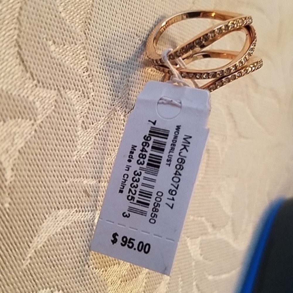 Michael Kors Wonderlust‎ rose gold pave ring sz 7 - Picture 3 of 3